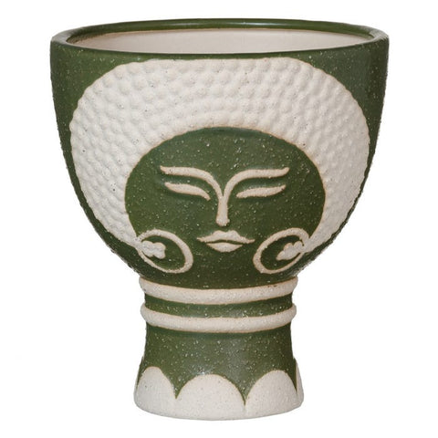Macetero cara verde