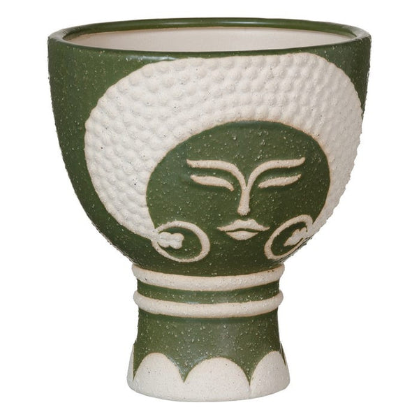 Macetero cara verde