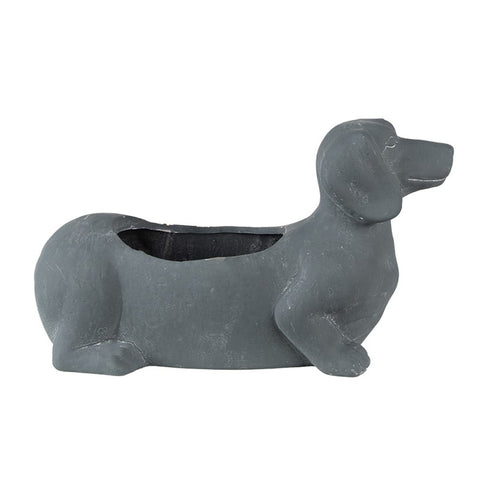 Macetero dachshund gris oscuro
