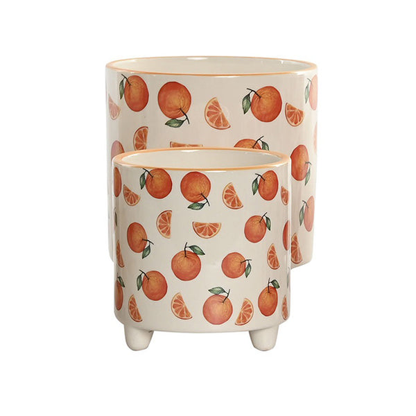 Macetas con naranjas en dos tamaños, decoración mediterránea y alegre (venta individual)