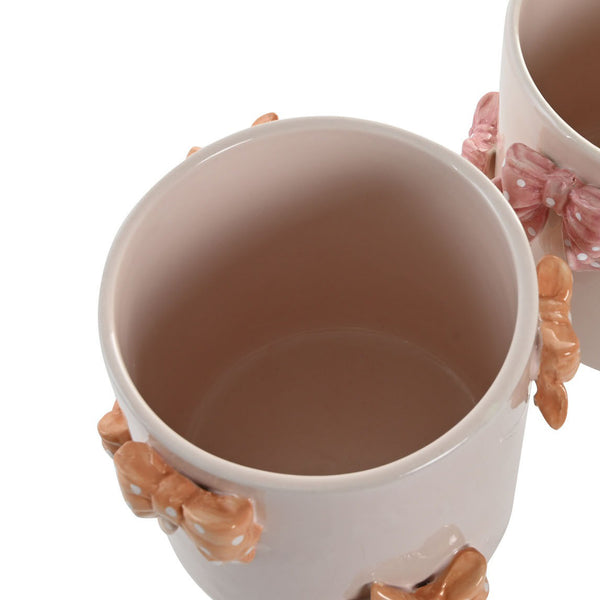 Vista interior del macetero decorativo con acabado esmaltado