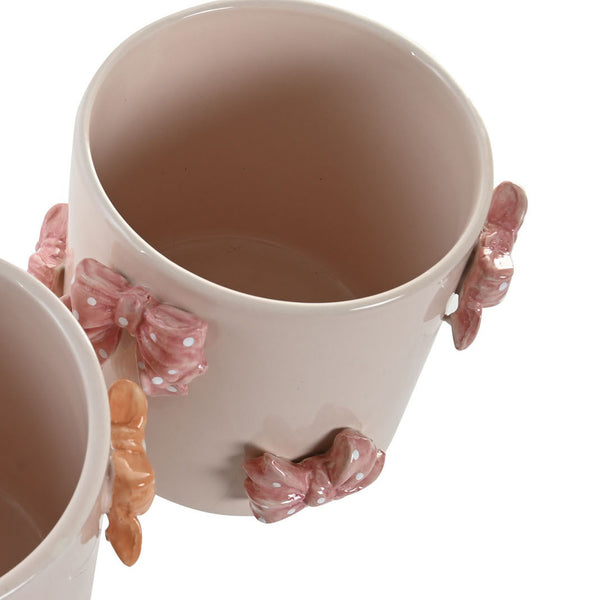 Vista interior del macetero decorativo de cerámica con esmalte