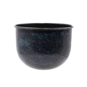 macetero metálico azul envejecido de 21x15 cm estilo industrial vintage – Brocantia tienda de decoración