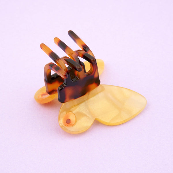 Mini pinza para el pelo mariposa amarilla