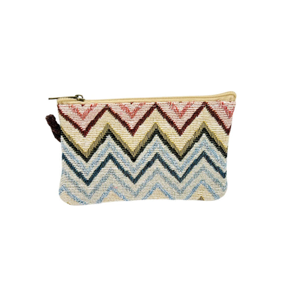 Monedero zigzag tonos verdosos