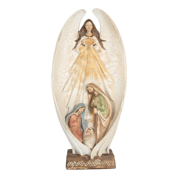 figura ángel protector con Sagrada Familia Brocantia