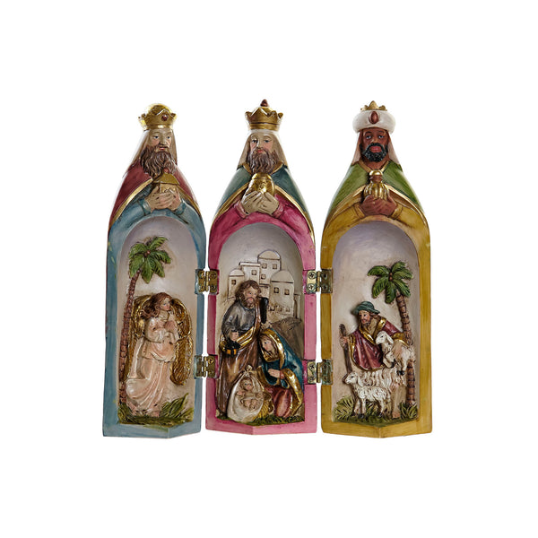 nacimiento de resina plegable con Reyes Magos y Sagrada Familia