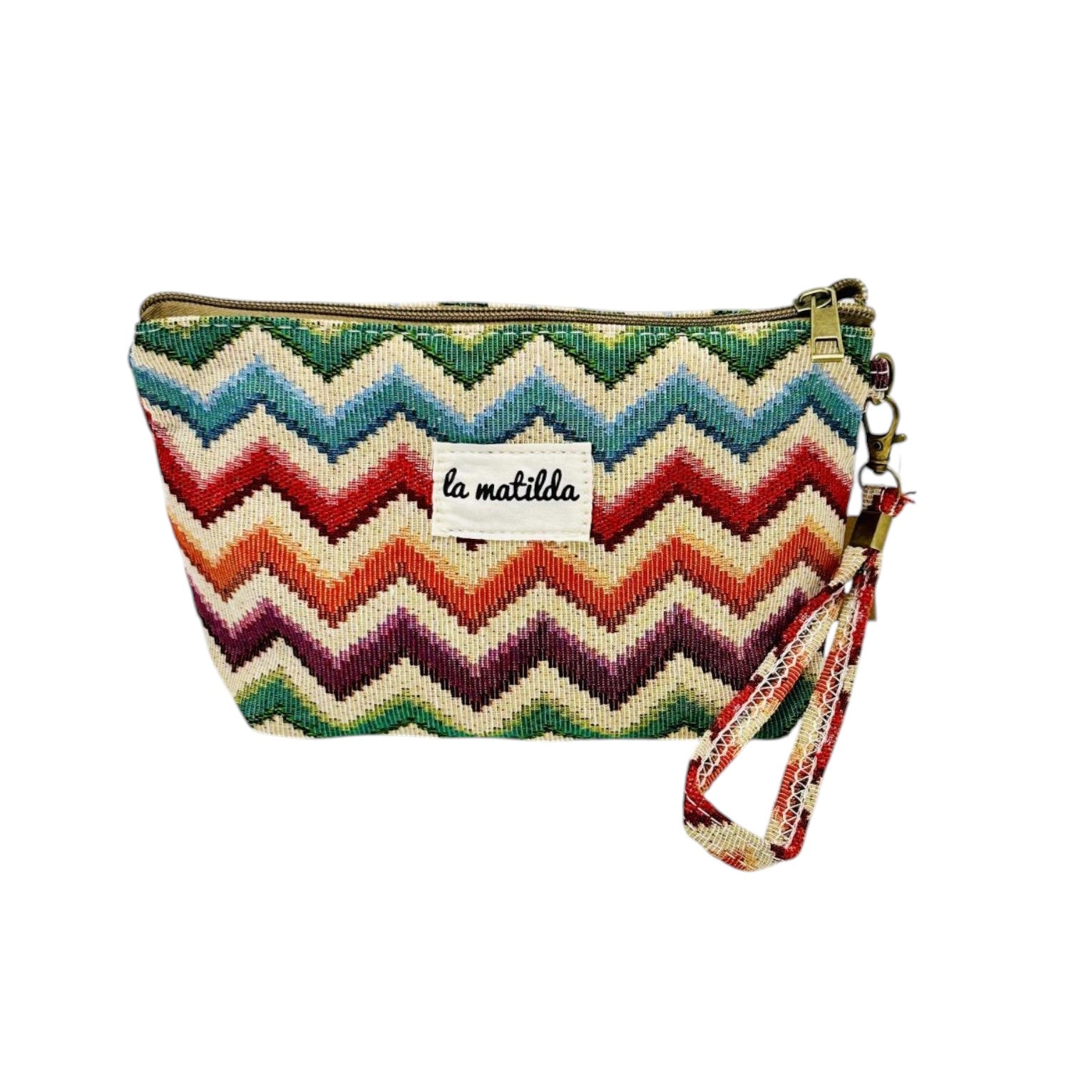 Neceser zigzag multicolor mediano