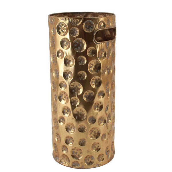 diseño completo del paragüero metálico dorado efecto martillado Brocantia