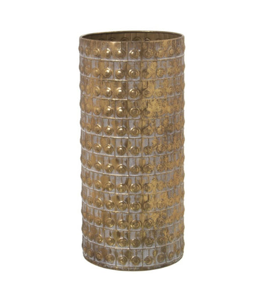 paragüero metálico dorado decorativo Brocantia