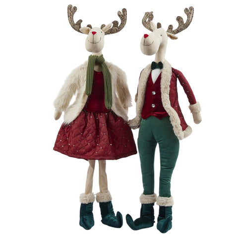 figuras decorativas de renos para Navidad Brocantia