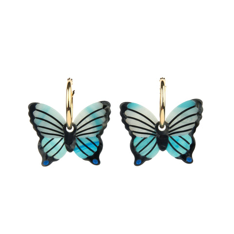 Pendientes mariposa azul