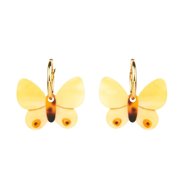 Pendientes mariposa amarilla