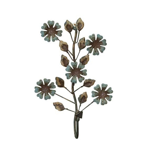 perchero pared flor metal envejecido estilo vintage Brocantia