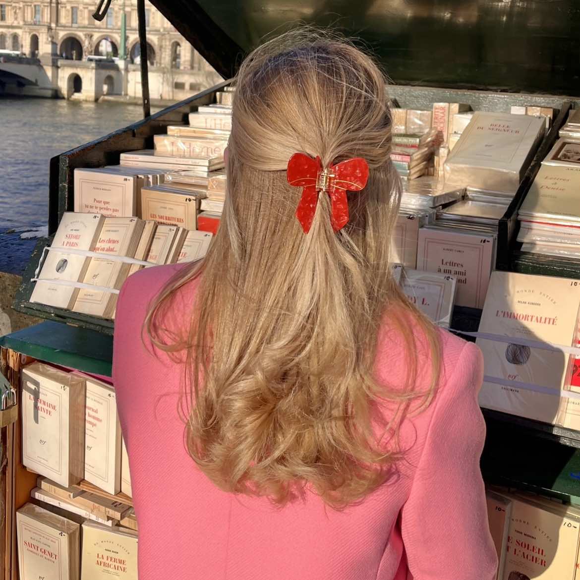 Pinza para el pelo lazo rojo – Brocantia