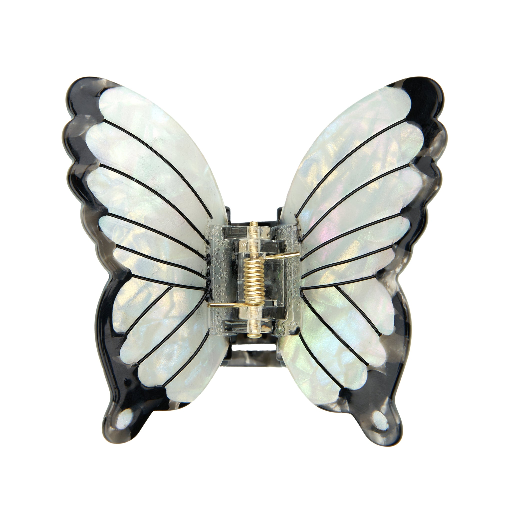 Pinza para el pelo en forma de mariposa blanca de Coucou Suzette - vista frontal sobre fondo blanco