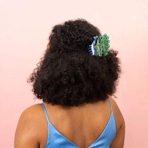 Pinza para el pelo pavo real