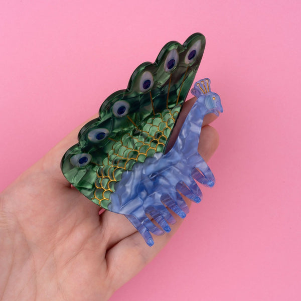 Pinza para el pelo pavo real
