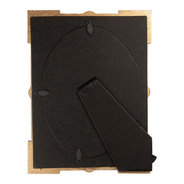 Parte trasera de marco portafotos de resina para foto de 13x18 cm con soporte de sobremesa.