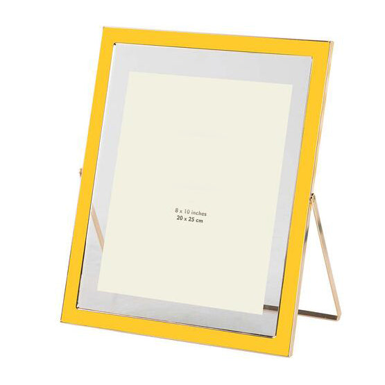 Portafotos dorado y amarillo de diseño moderno