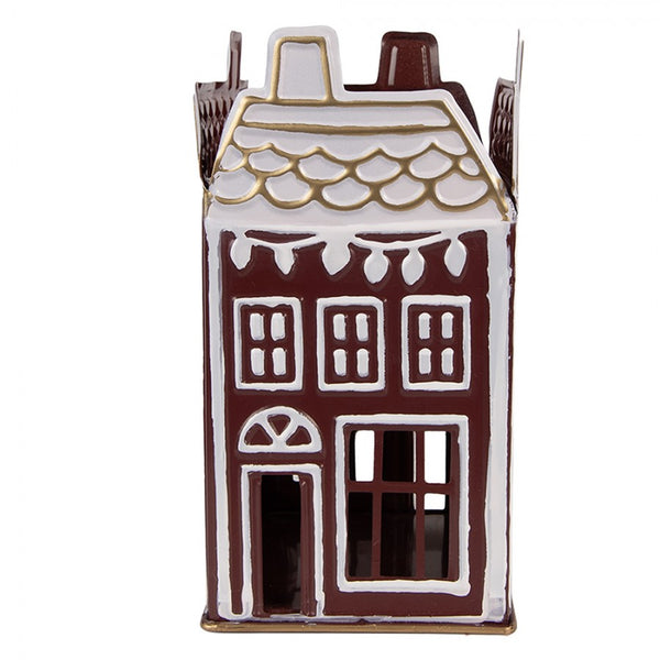 casita navideña tipo pan de jengibre con luz tealight