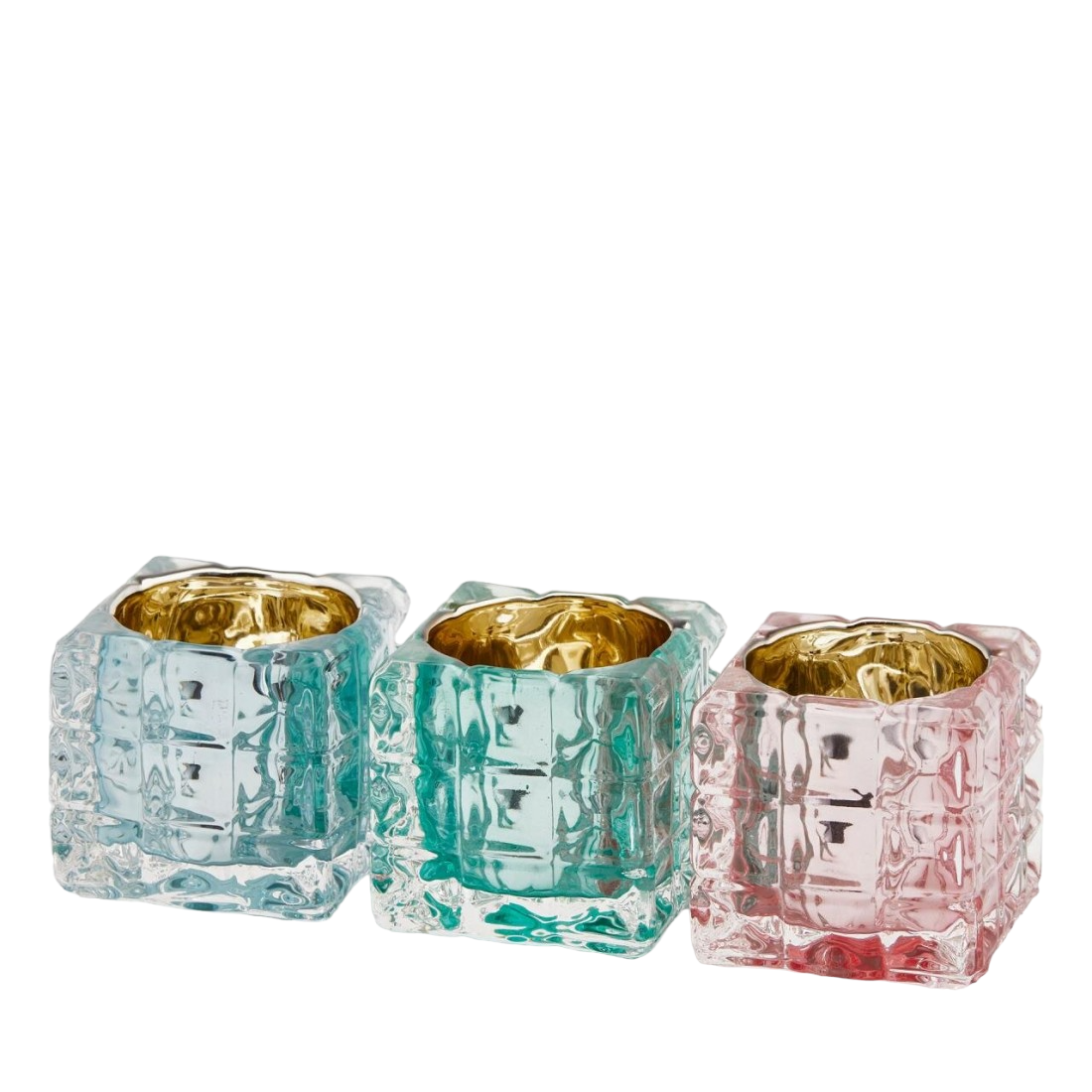 Portavelas cubo cristal