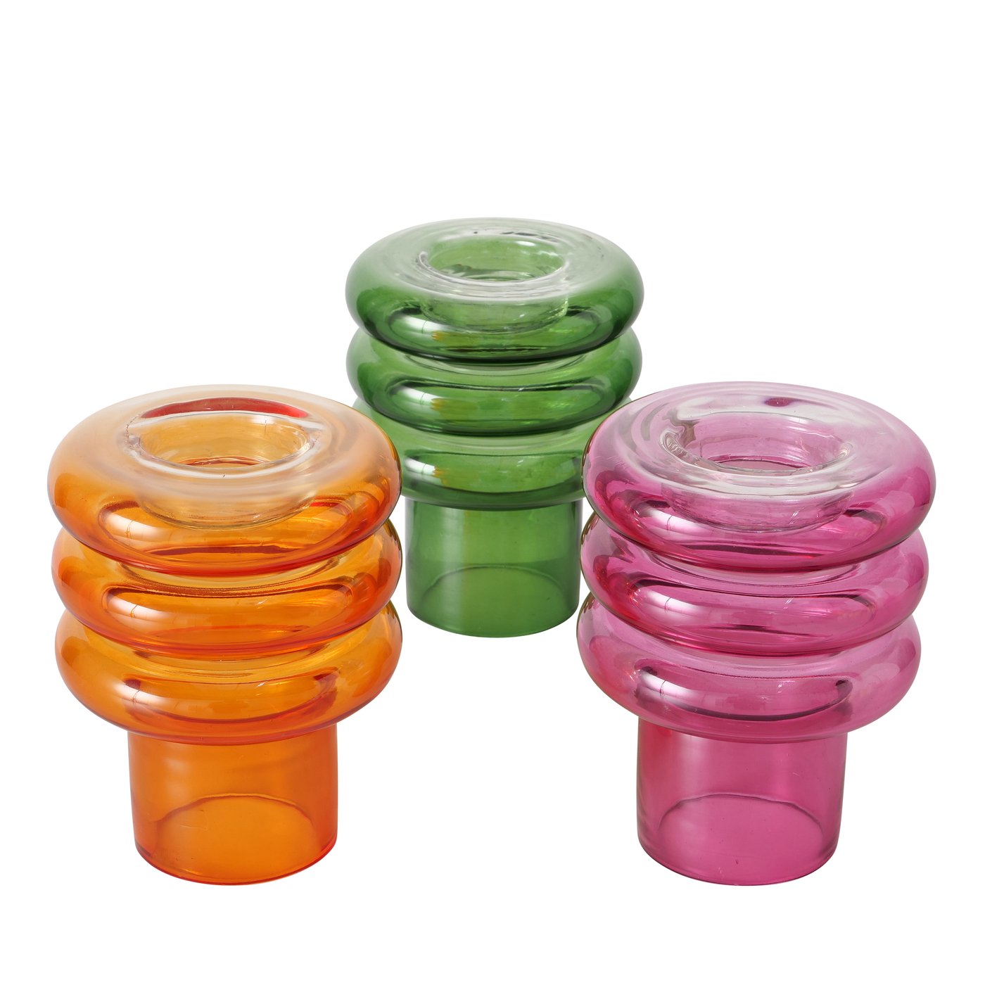 Portavelas jarroncito aros cristal colores
