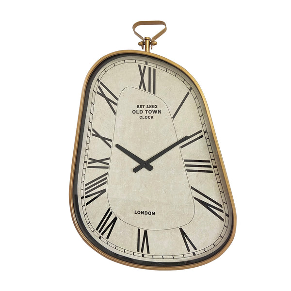 reloj pared forma irregular dorado retro