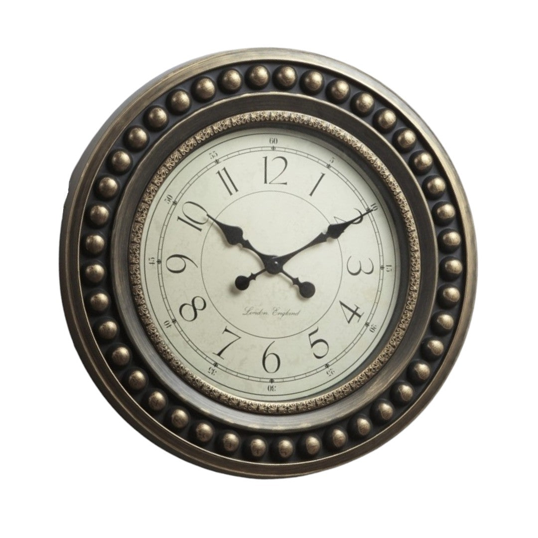 Reloj marco bolas dorado envejecido Brocantia