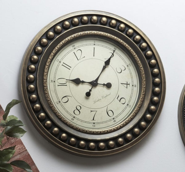 Reloj marco bolas dorado envejecido Brocantia