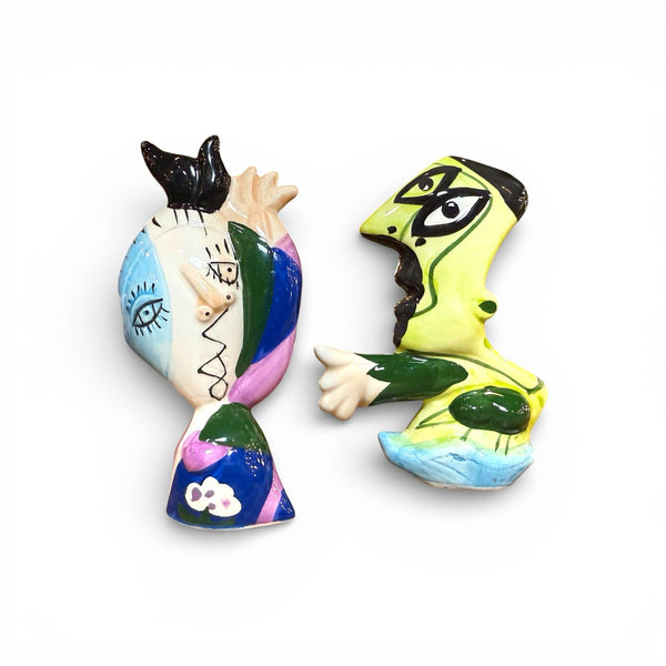 Salpimenteros estilo Picasso en cerámica esmaltada