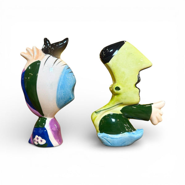 Salpimenteros estilo Picasso en cerámica esmaltada