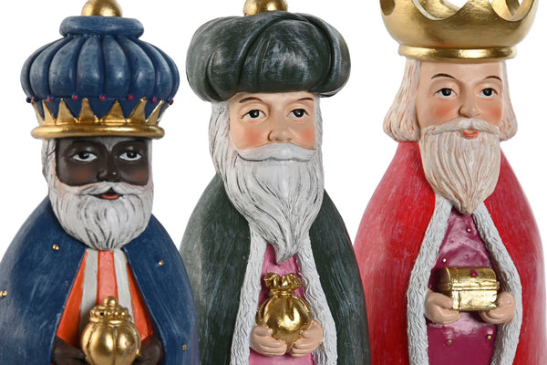 detalle de los Reyes Magos con coronas doradas y ofrendas