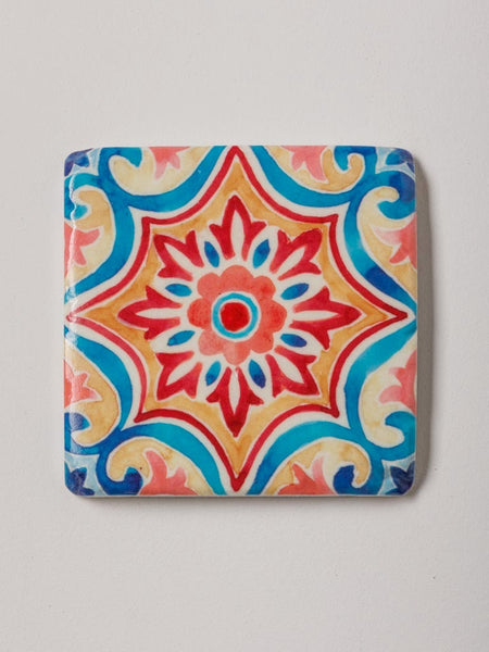 Posavasos de resina estilo baldosa antigua colorido