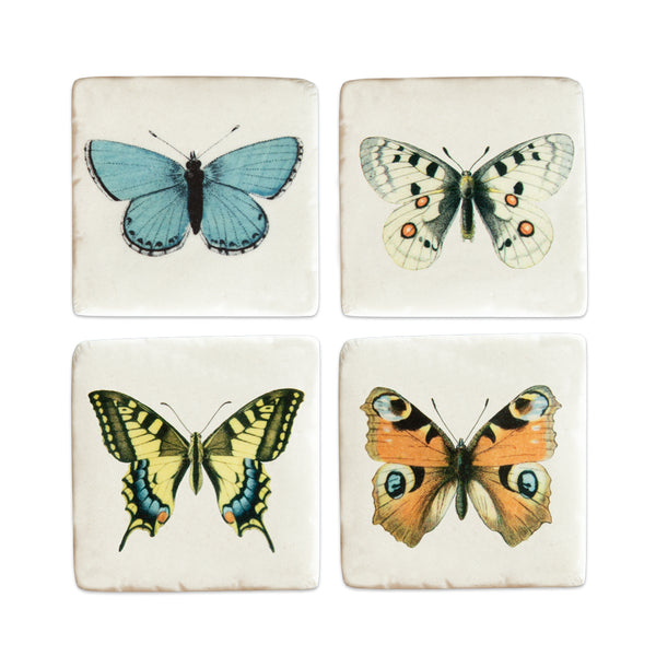 posavasos decorativos mariposas estilo botánico