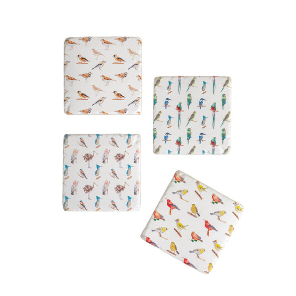 Set 4 posavasos pájaros