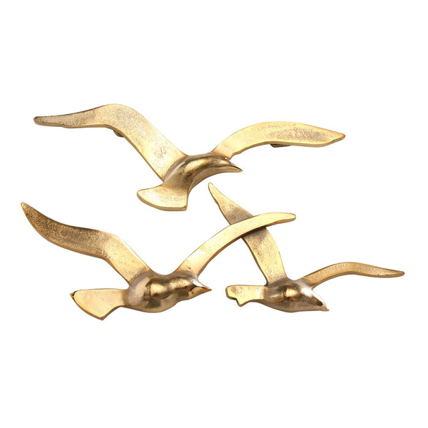Set pájaros metal dorado