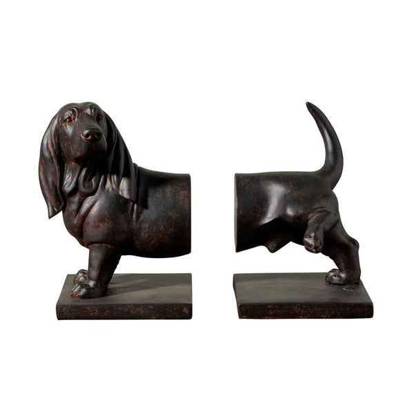 Sujetalibros basset hound decorativo vintage