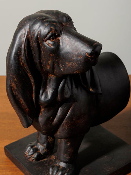 Sujetalibros perro basset en dos piezas para libros