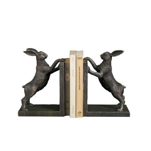 sujetalibros conejos decorativos en tono bronce envejecido Brocantia