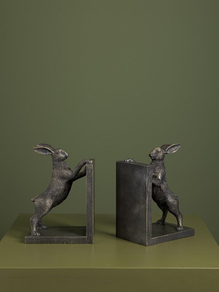 vista superior sujetalibros conejos decoración original