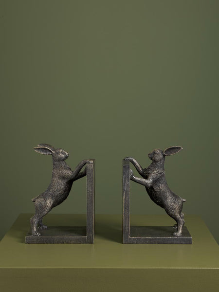 par de sujetalibros con forma de conejo Brocantia decoración