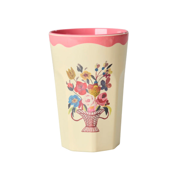 vaso de melamina con flores diseño Nathalie Lété