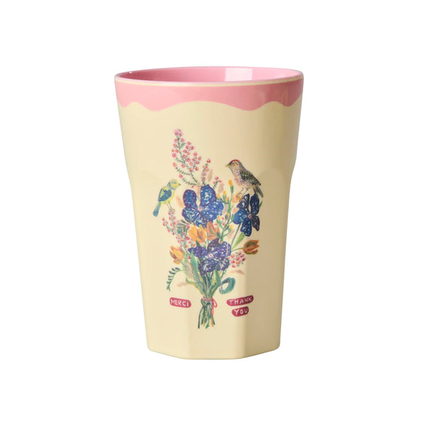 vaso de melamina con flores silvestres diseño Nathalie Lété