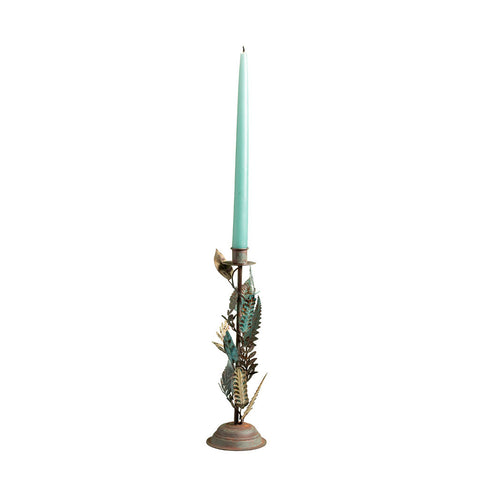 Candelabro hojas metal
