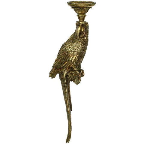 Candelabro loro dorado para pared Brocantia