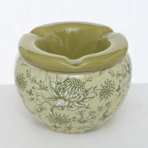 Cenicero flores verdes Brocantia