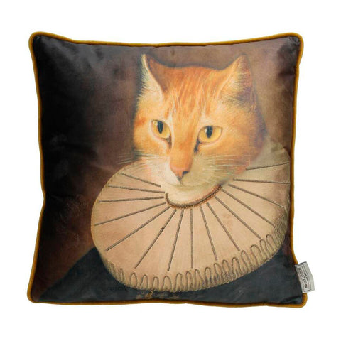 Cojín gato terciopelo y bordados
