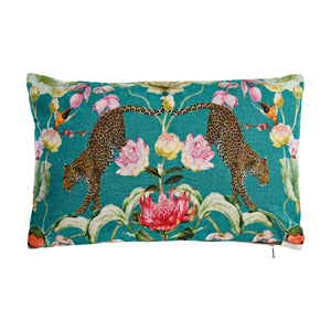 Cojín leopardo y flores