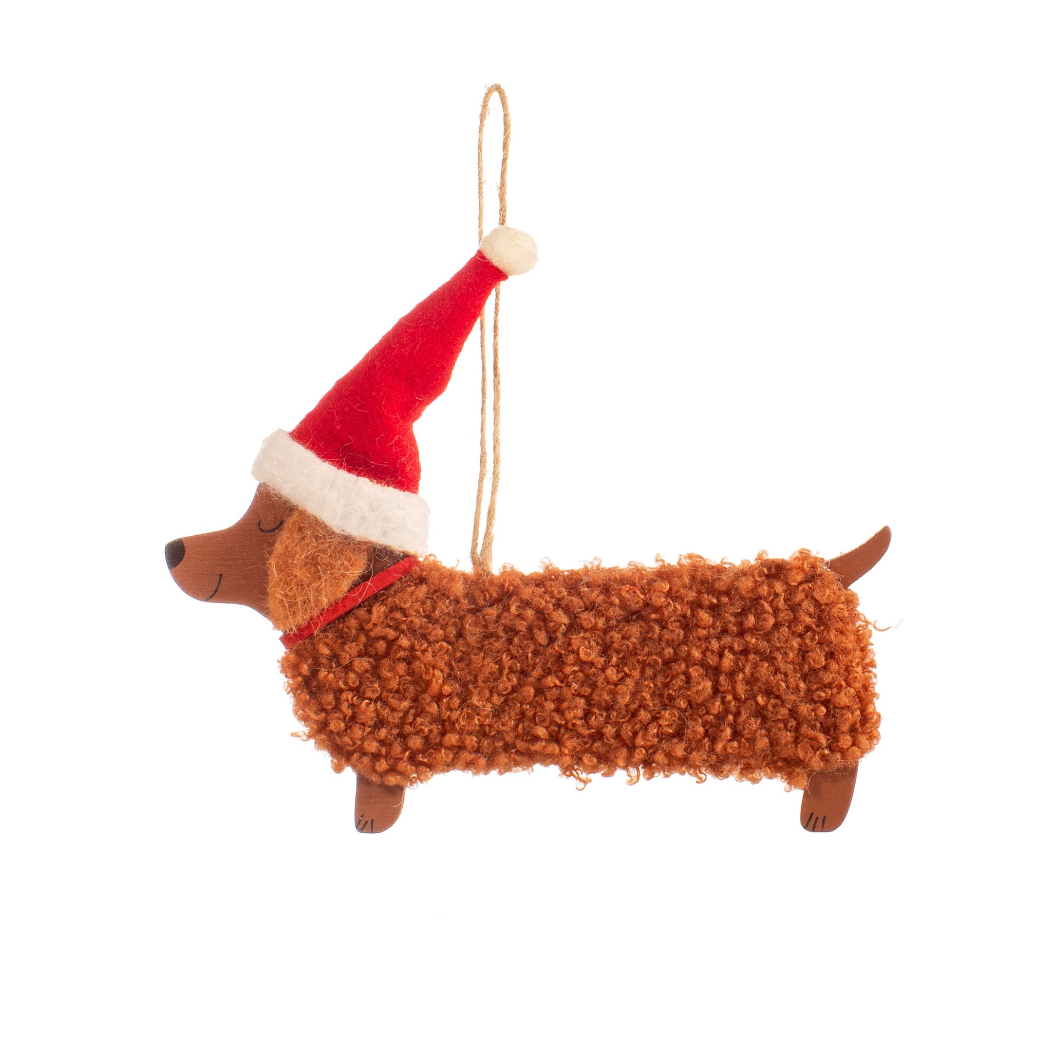 Colgante dachshund gorrito Papá Noel - Brocantia - Tienda decoracion y regalos Oviedo